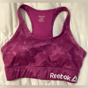 Reebok Women's Magenta Sports Bra, Large